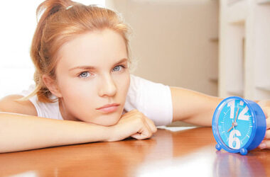 pngtree pensive teenage girl with clock people waiting trouble photo image 6704802